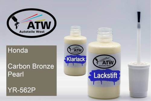 Honda, Carbon Bronze Pearl, YR-562P: 20ml Lackstift + 20ml Klarlack - Set, von ATW Autoteile West.